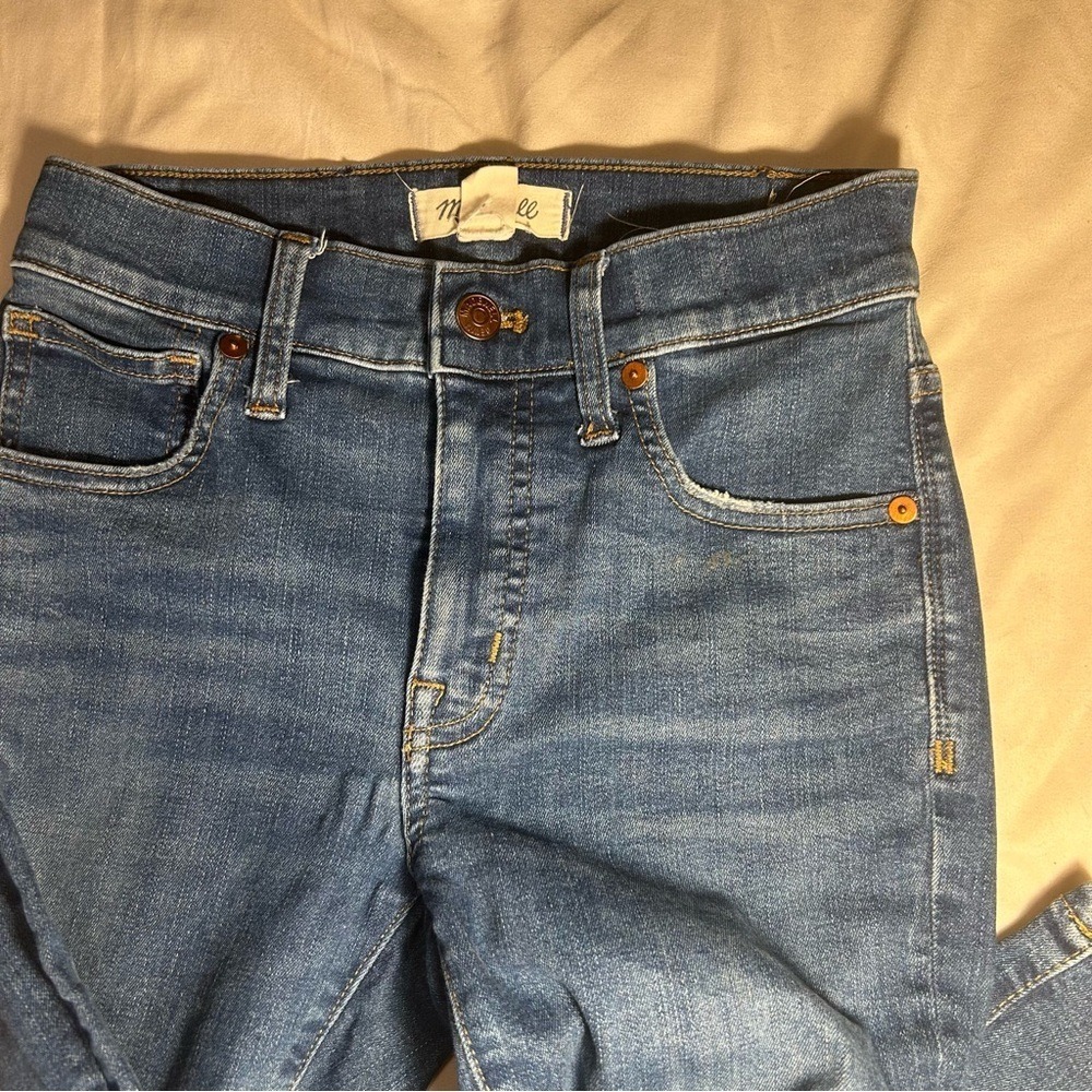 Madewell 9" Mid-Rise Skinny Jeans 24P Petite Blue Fair Trade Stretch Denim - Picture 6 of 13